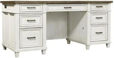 Caraway Antique White Executive Desk