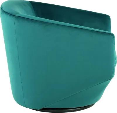 Jewel Velvet Emerald Swivel Accent Chair