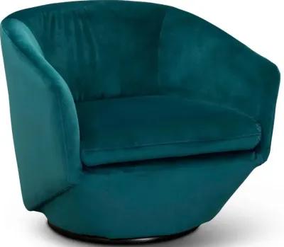 Jewel Velvet Emerald Swivel Accent Chair