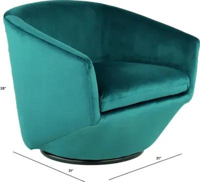 Jewel Velvet Emerald Swivel Accent Chair