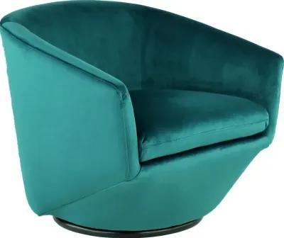 Jewel Velvet Emerald Swivel Accent Chair