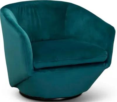 Jewel Velvet Emerald Swivel Accent Chair