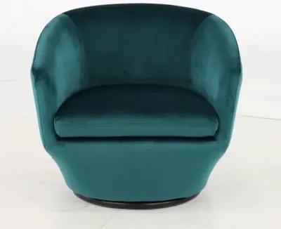 Jewel Velvet Emerald Swivel Accent Chair