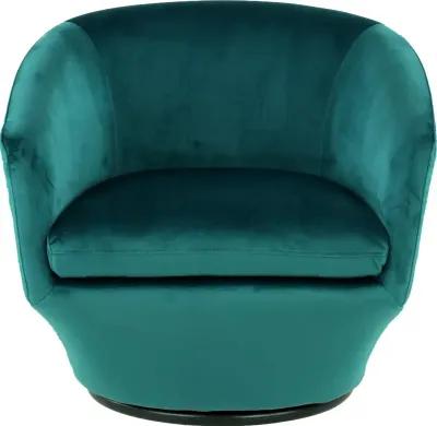 Jewel Velvet Emerald Swivel Accent Chair