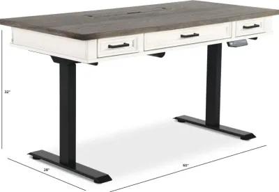 Caraway Antique White 60 inch Standing Desk