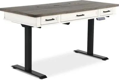 Caraway Antique White 60 inch Standing Desk