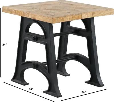 Unwin Industrial Reclaimed Wood End Table