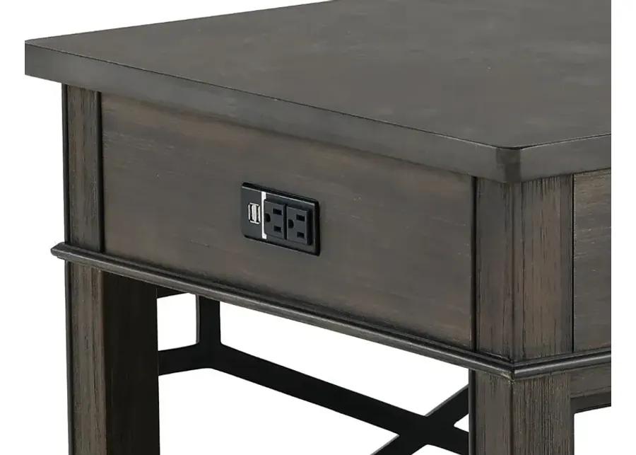 Sun Smokey Gray End Table