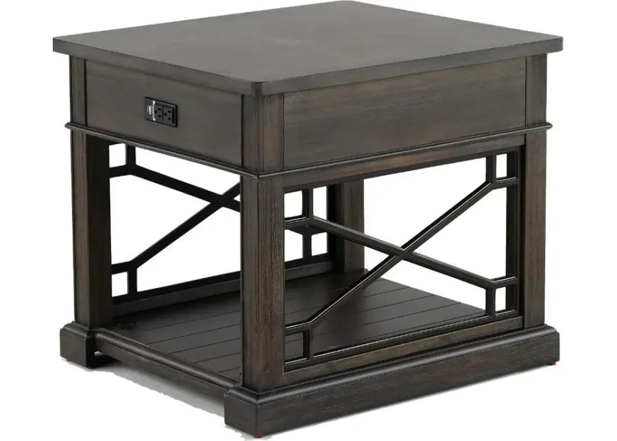 Sun Smokey Gray End Table