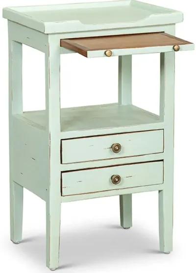 Eton Egg Blue Side Table with Pull Out Shelf