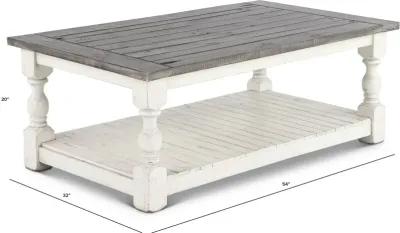 Stone Distressed White Coffee Table