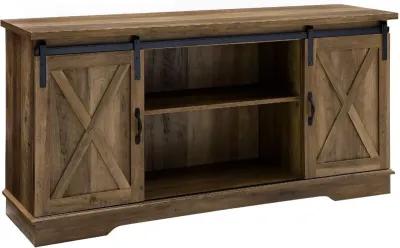 Bailey Rustic Oak 58 Inch Wood Farmhouse TV Stand - Walker Edison