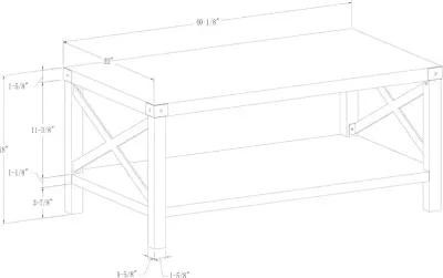 Metal X Rustic White Oak Wood Coffee Table - Walker Edison