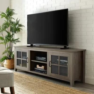 Fallon Gray Wash 70 Inch Wood TV Stand - Walker Edison