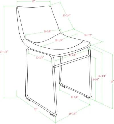 Saddles Brown Dining Room Chair, Set of 2 - Walker Edison