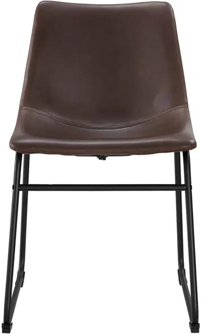 Saddles Brown Dining Room Chair, Set of 2 - Walker Edison