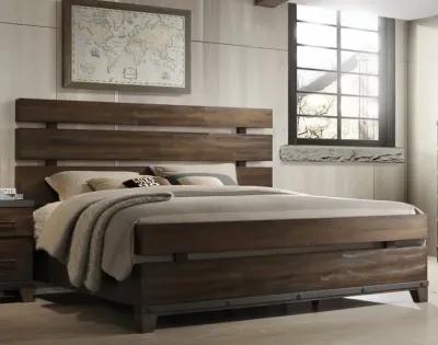 Forge Rustic Brown Queen Bed