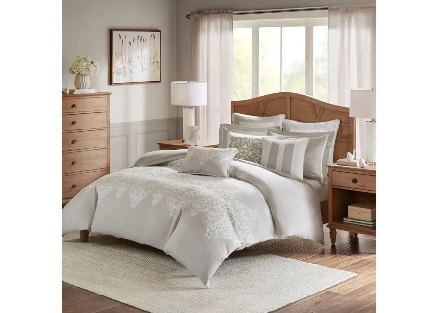 Taupe, Tan and Ivory King Barely There 9 Piece Bedding Collection