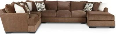 Tranquility Brown 3 Piece Sectional