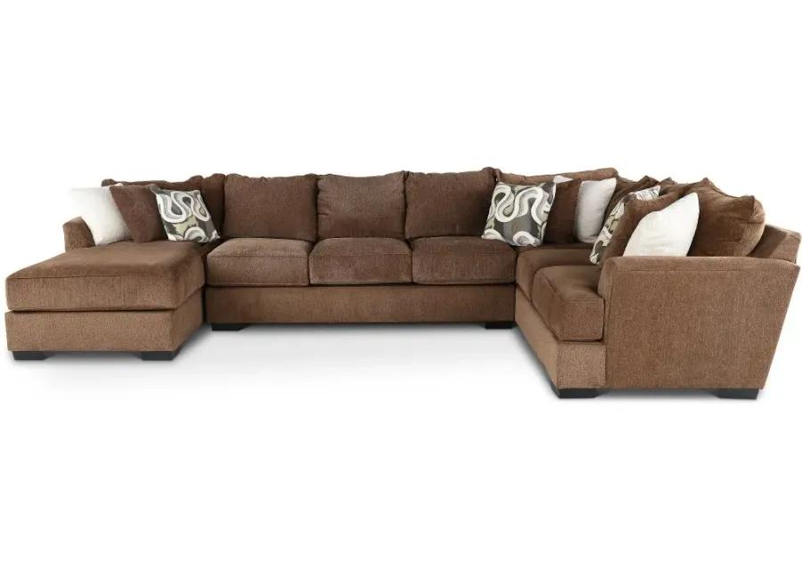 Tranquility Brown 3 Piece Sofa Bed Sectional