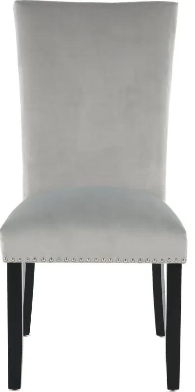 Valentino Gray Velvet Dining Chair