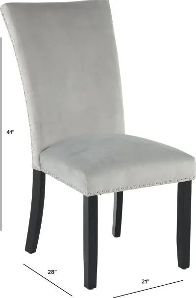 Valentino Gray Velvet Dining Chair