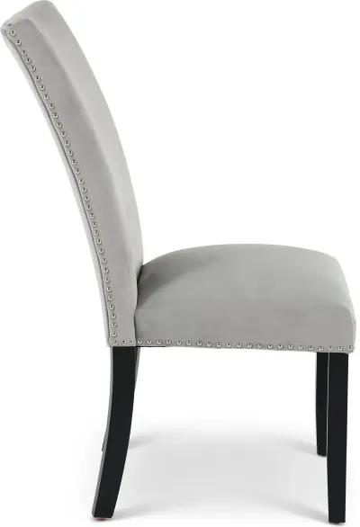 Valentino Gray Velvet Dining Chair