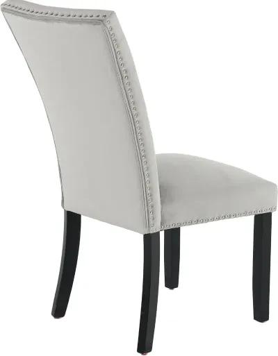 Valentino Gray Velvet Dining Chair