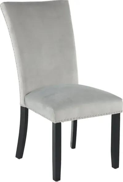 Valentino Gray Velvet Dining Chair