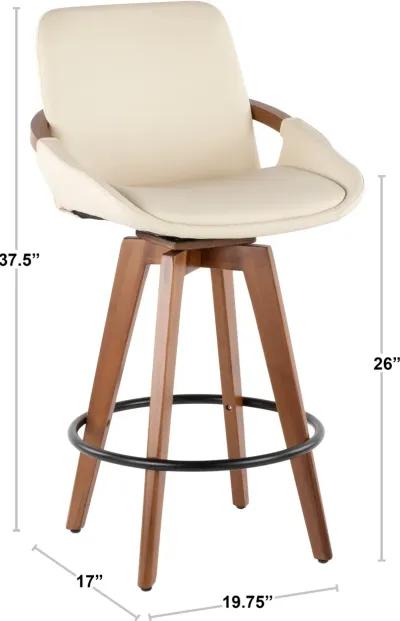 Cosmo Cream and Brown Counter Height Stool