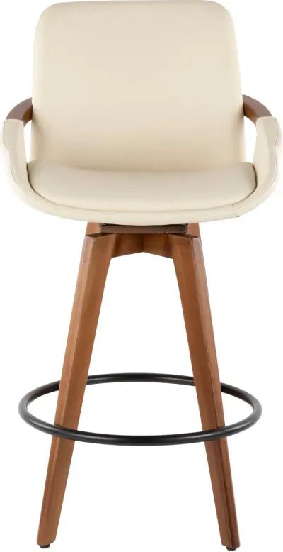 Cosmo Cream and Brown Counter Height Stool