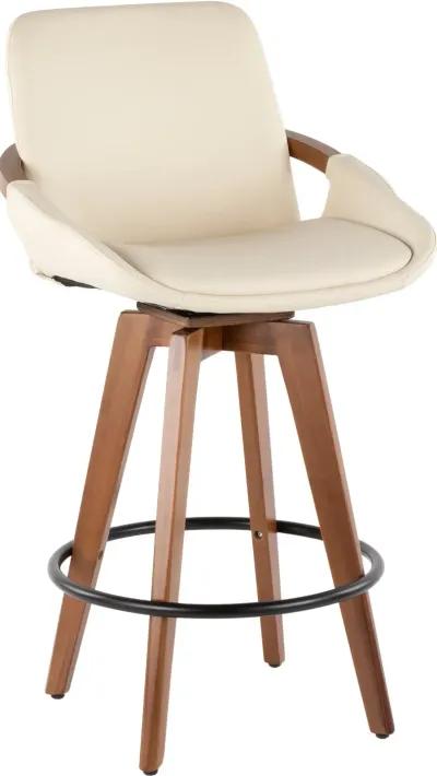 Cosmo Cream and Brown Counter Height Stool