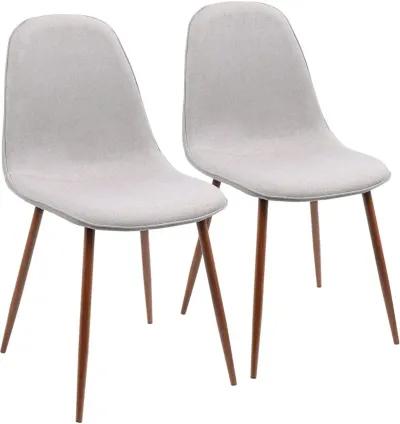 Mid Century Light Gray Dining Room Chair (Set of 2) - Pebble