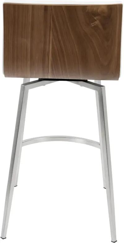 Contemporary White Swivel Counter Height Stool (Set of 2) - Mason