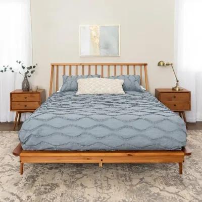 Modern Caramel Brown Queen Spindle Platform Bed - Walker Edison