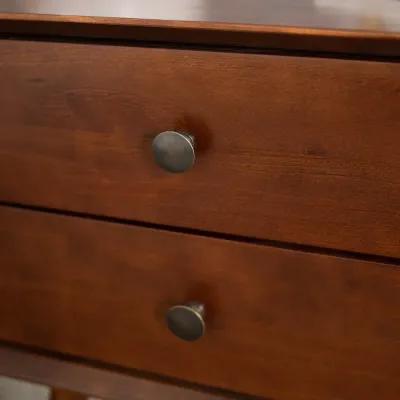 Rosie Mid Century Modern Walnut 2-Drawer Nightstand - Walker Edison