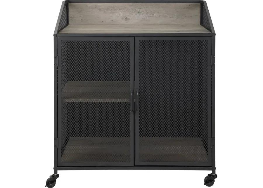 Avery Gray Wash 33 Inch Bar Cabinet - Walker Edison