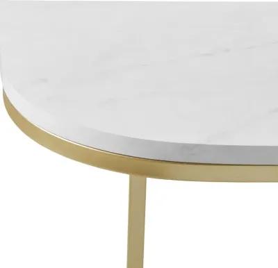 Marble and Gold Glam Entry Table - Harley - Walker Edison