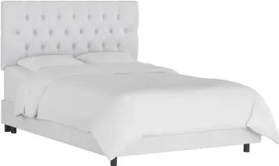 Julia Velvet White Tufted Queen Upholstered Bed - Skyline Furniture