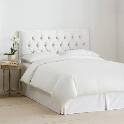 Julia Velvet White Tufted Queen Upholstered Headboard - Skyline...