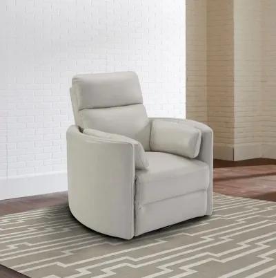 Mads Ivory Leather-Match Power Glider Swivel Recliner