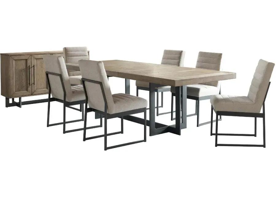 Eden Modern Beige and Black Metal 5 Piece Dining Set