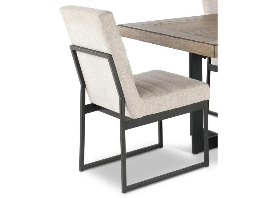 Eden Modern Beige and Black Metal 5 Piece Dining Set