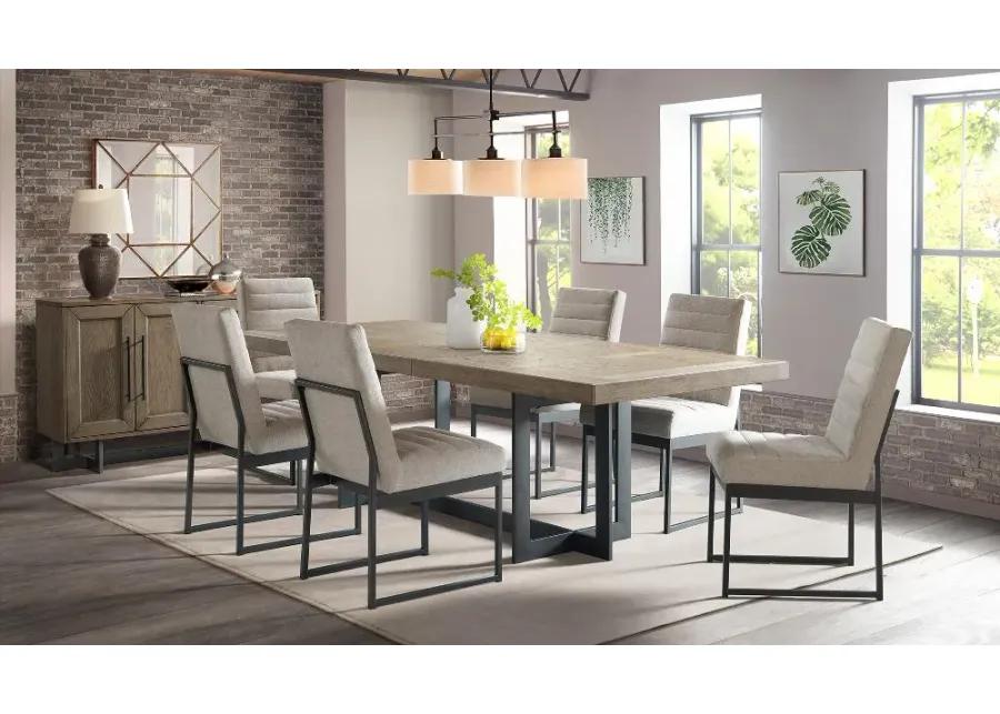 Eden Modern Beige and Black Metal 5 Piece Dining Set