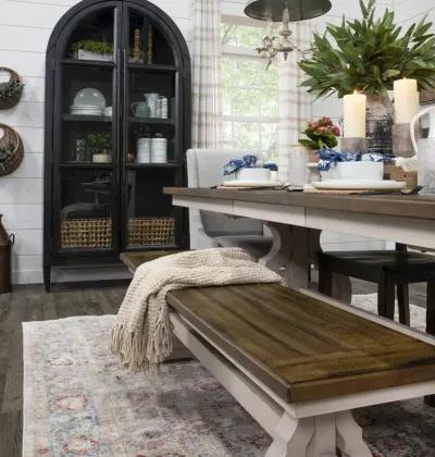 Drake White and Brown Trestle Dining Room Table