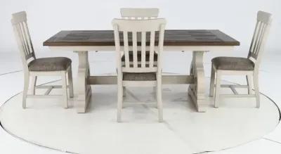 Drake White and Brown 5 Piece Dining Set