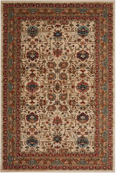 Spice Market 8 x 11 Keralam Cream and Red Area Rug