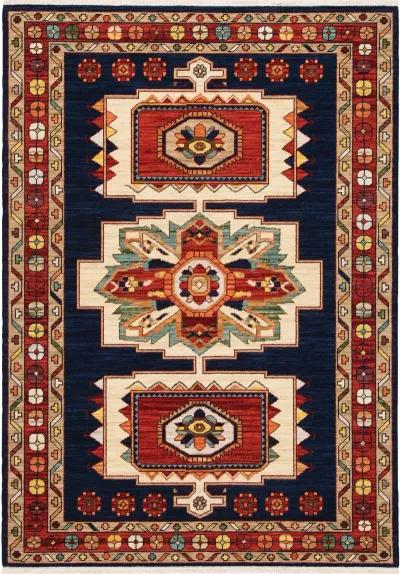 Lilihan 5 x 8 Blue and Red Area Rug