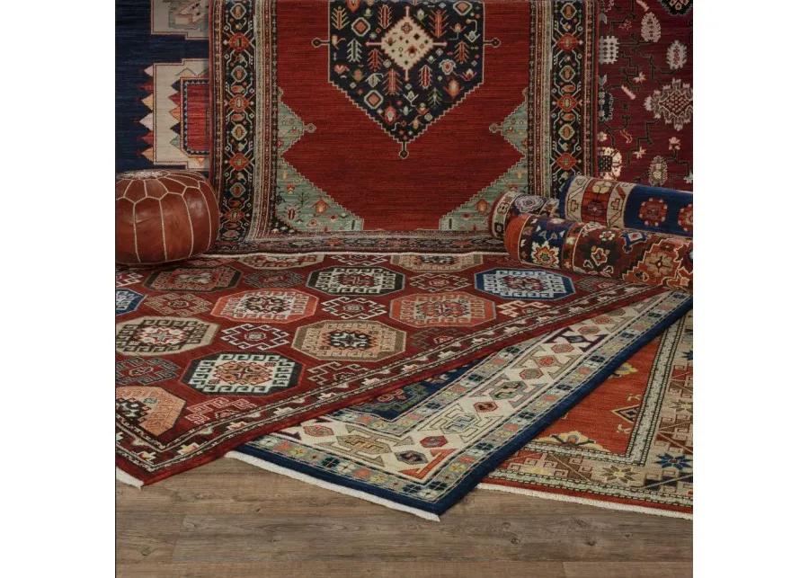 Lilihan 5 x 8 Medium Red and Multi Area Rug