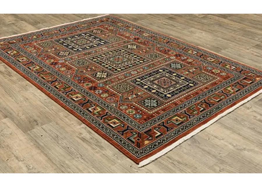 Lilihan 5 x 8 Medium Red and Multi Area Rug